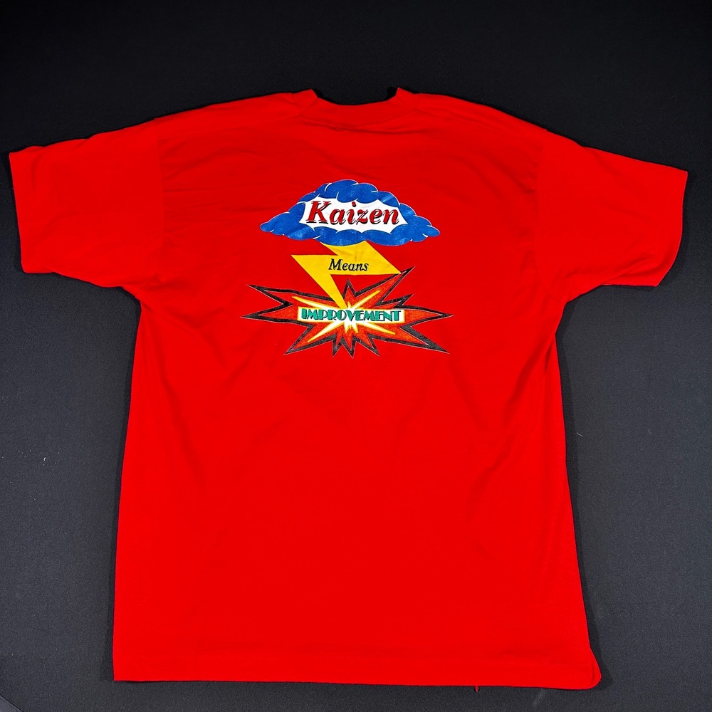 VTG 90s Shirt Fruit of the‎ Loom BEST Kaizen Spartanburg Steel USA Single Stitch